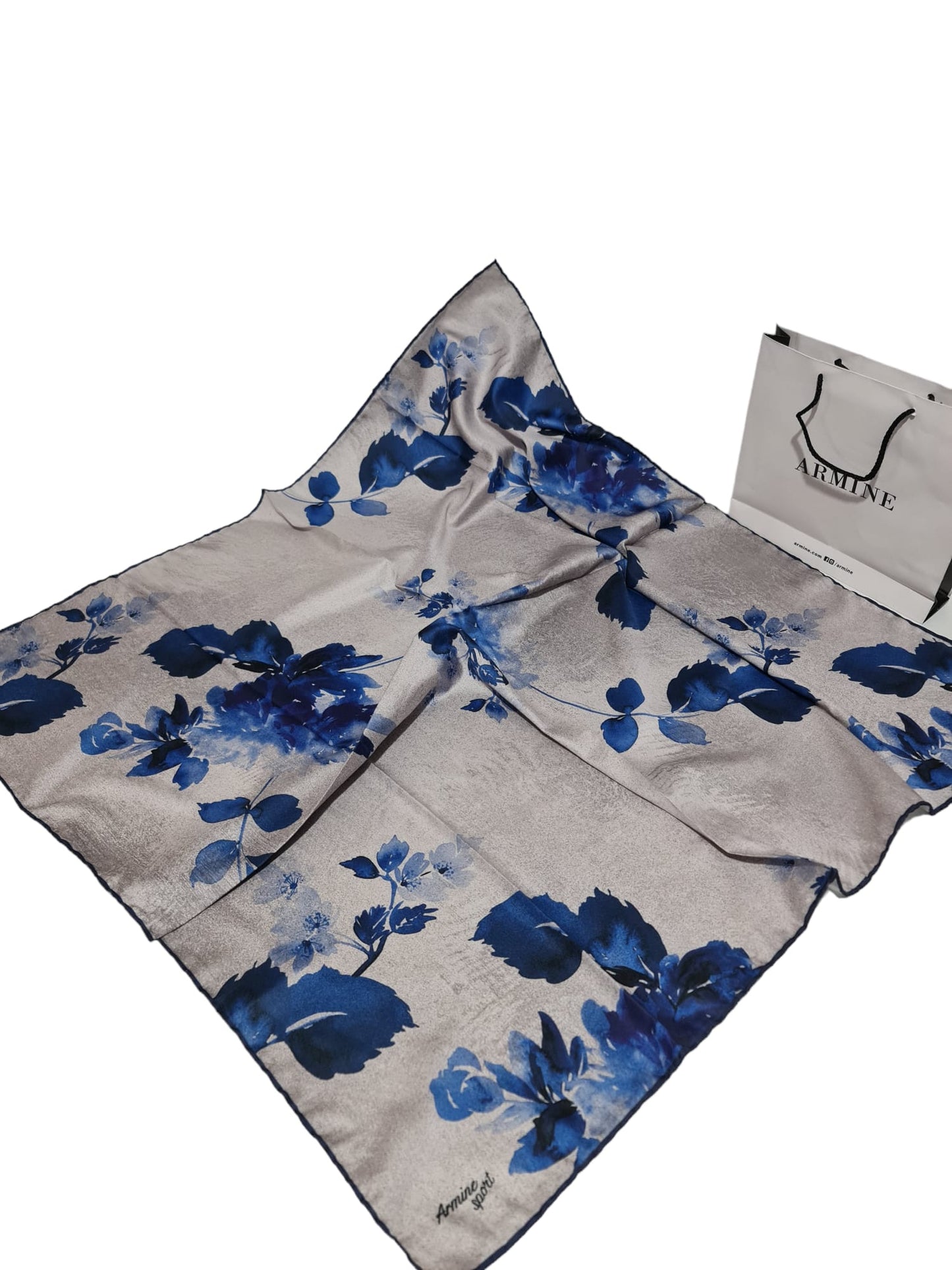 Armine Sport Twill Eşarp Gül Desen