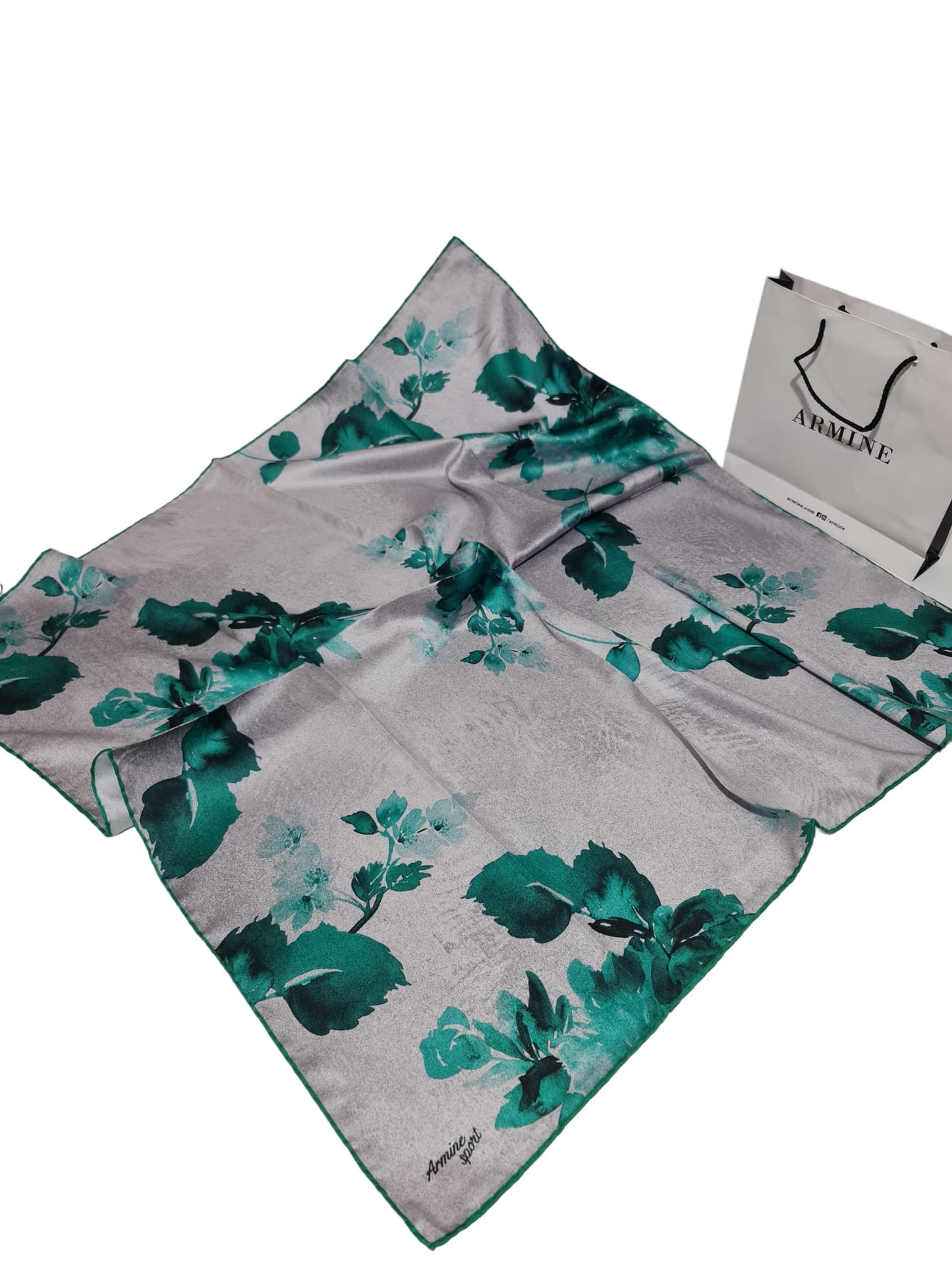 Armine Sport Twill Eşarp Gül Desen