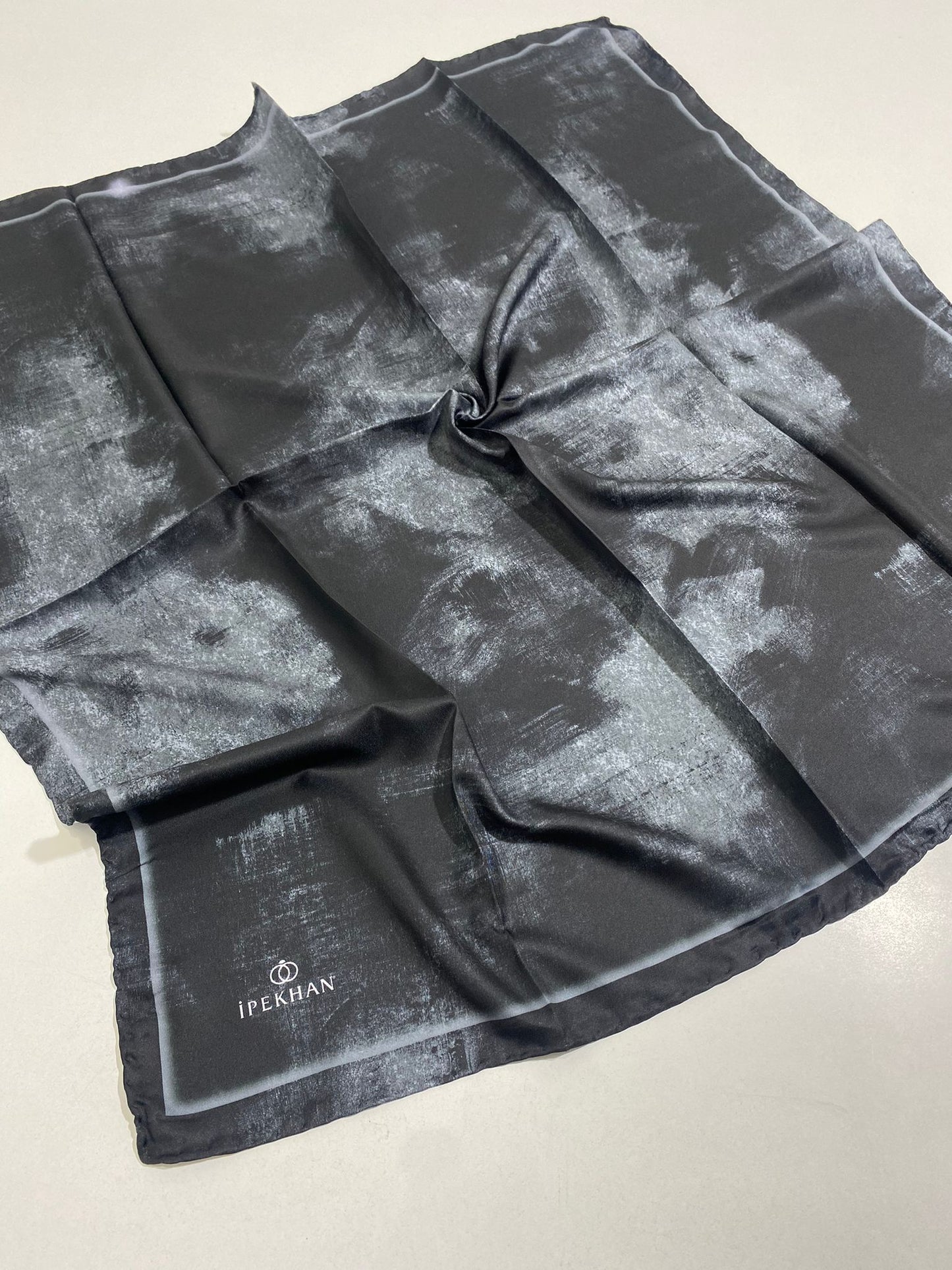 İpekhan Polyester Twill Eşarp Bulut Desen