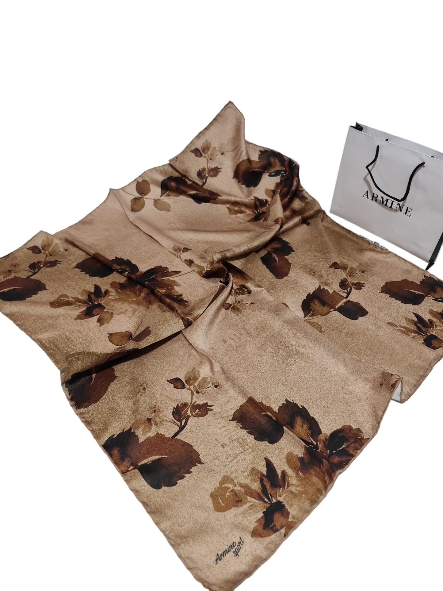 Armine Sport Twill Eşarp Gül Desen