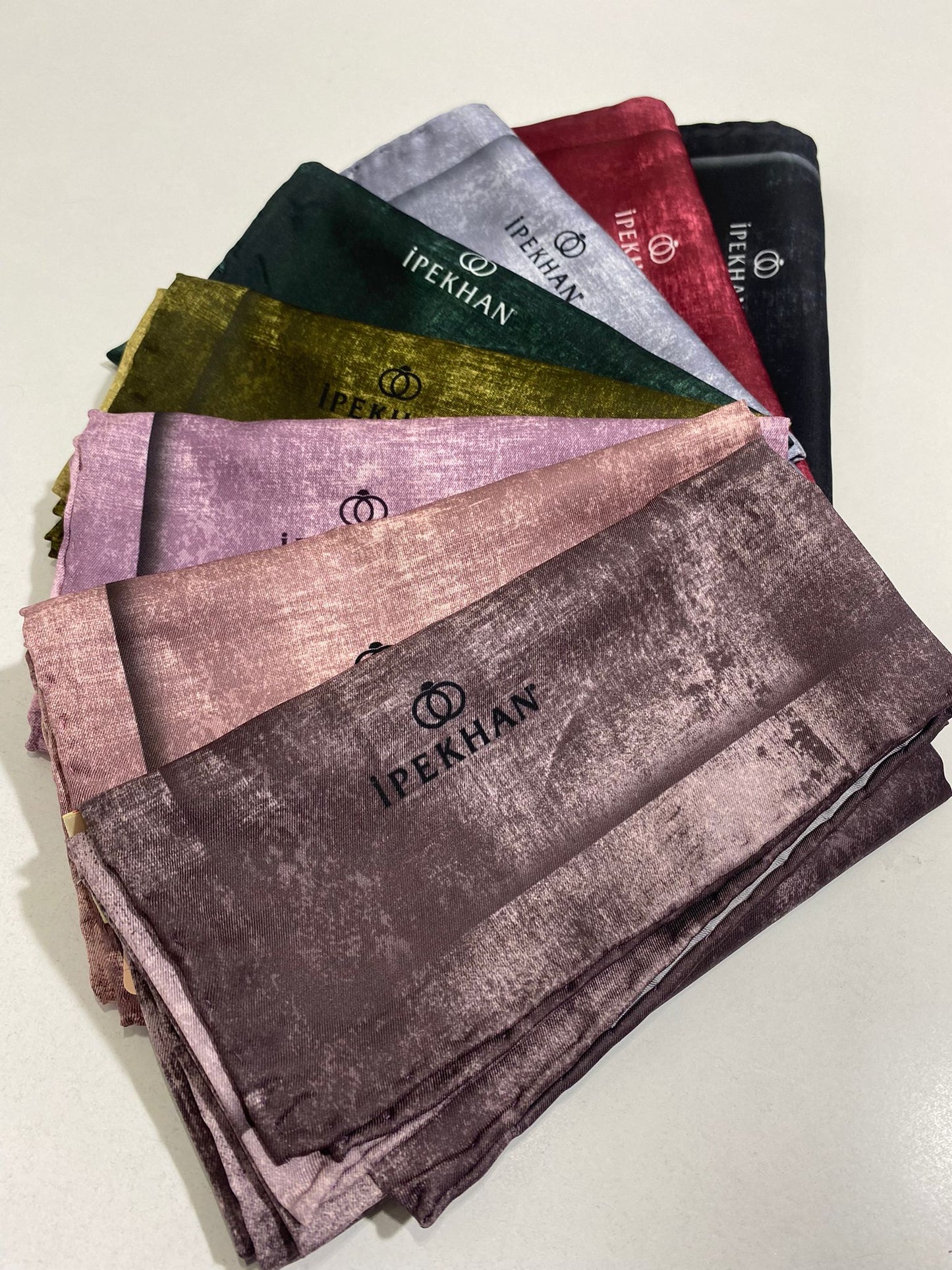 İpekhan Polyester Twill Eşarp Bulut Desen