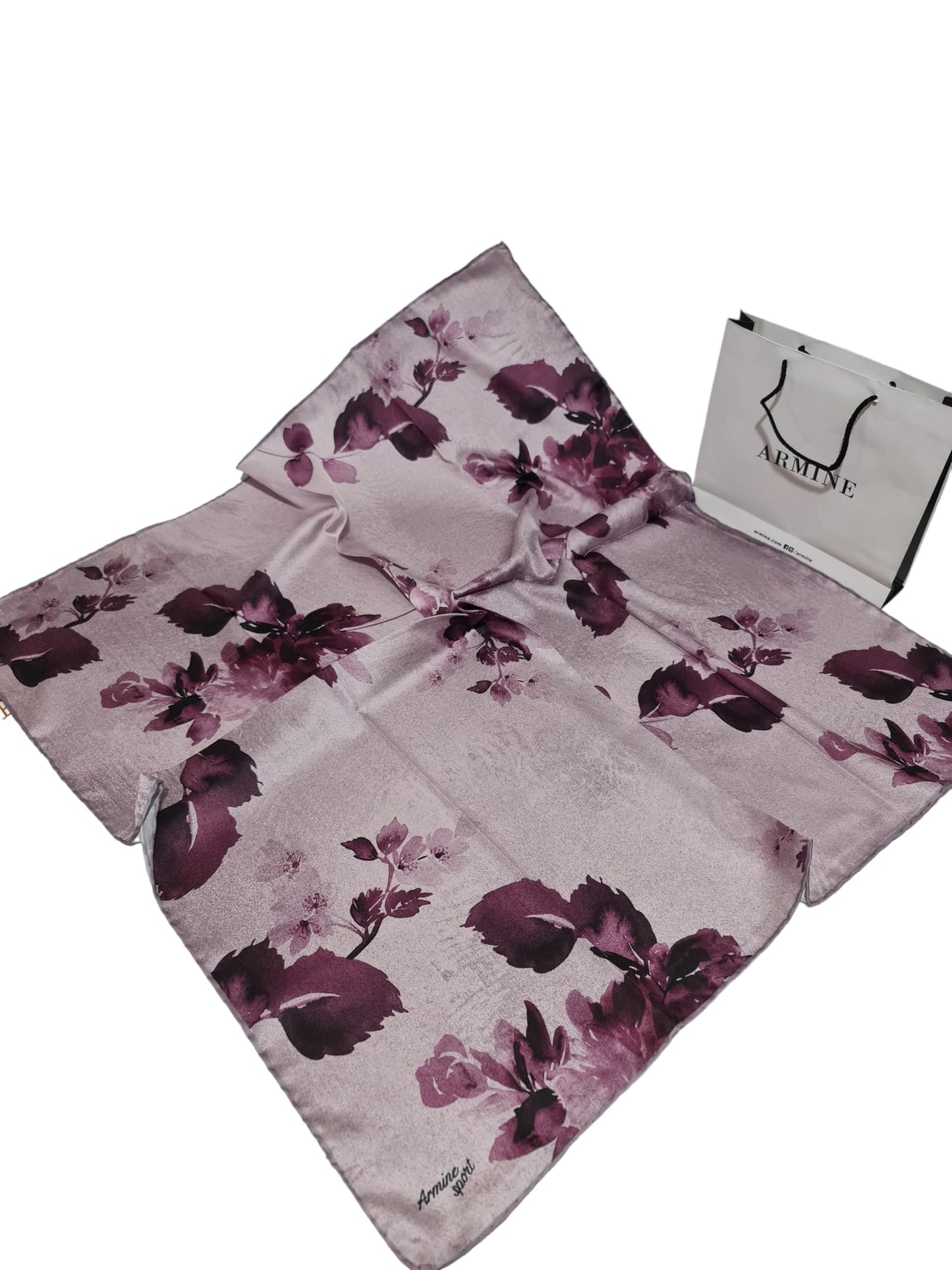 Armine Sport Twill Eşarp Gül Desen