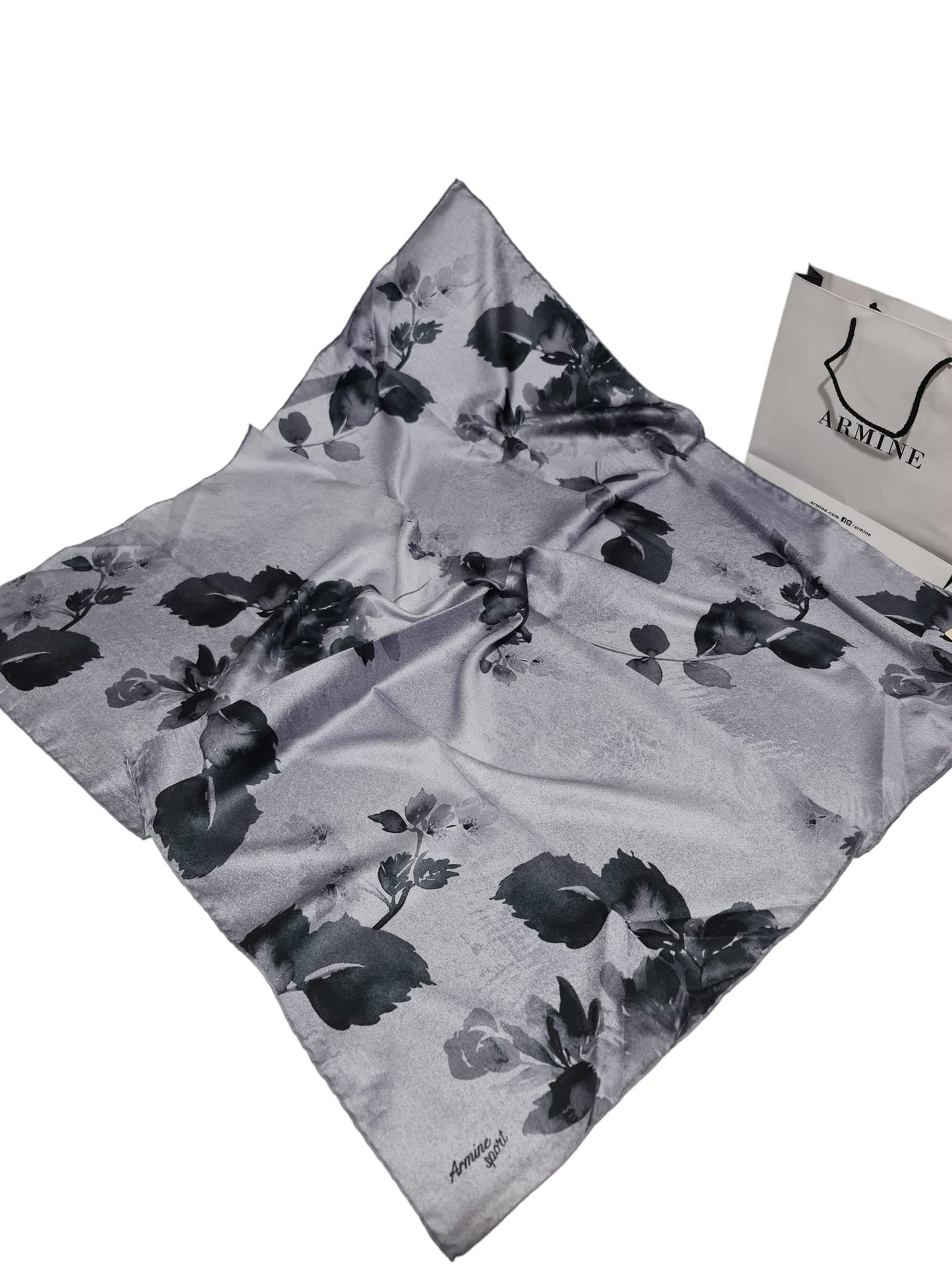 Armine Sport Twill Eşarp Gül Desen