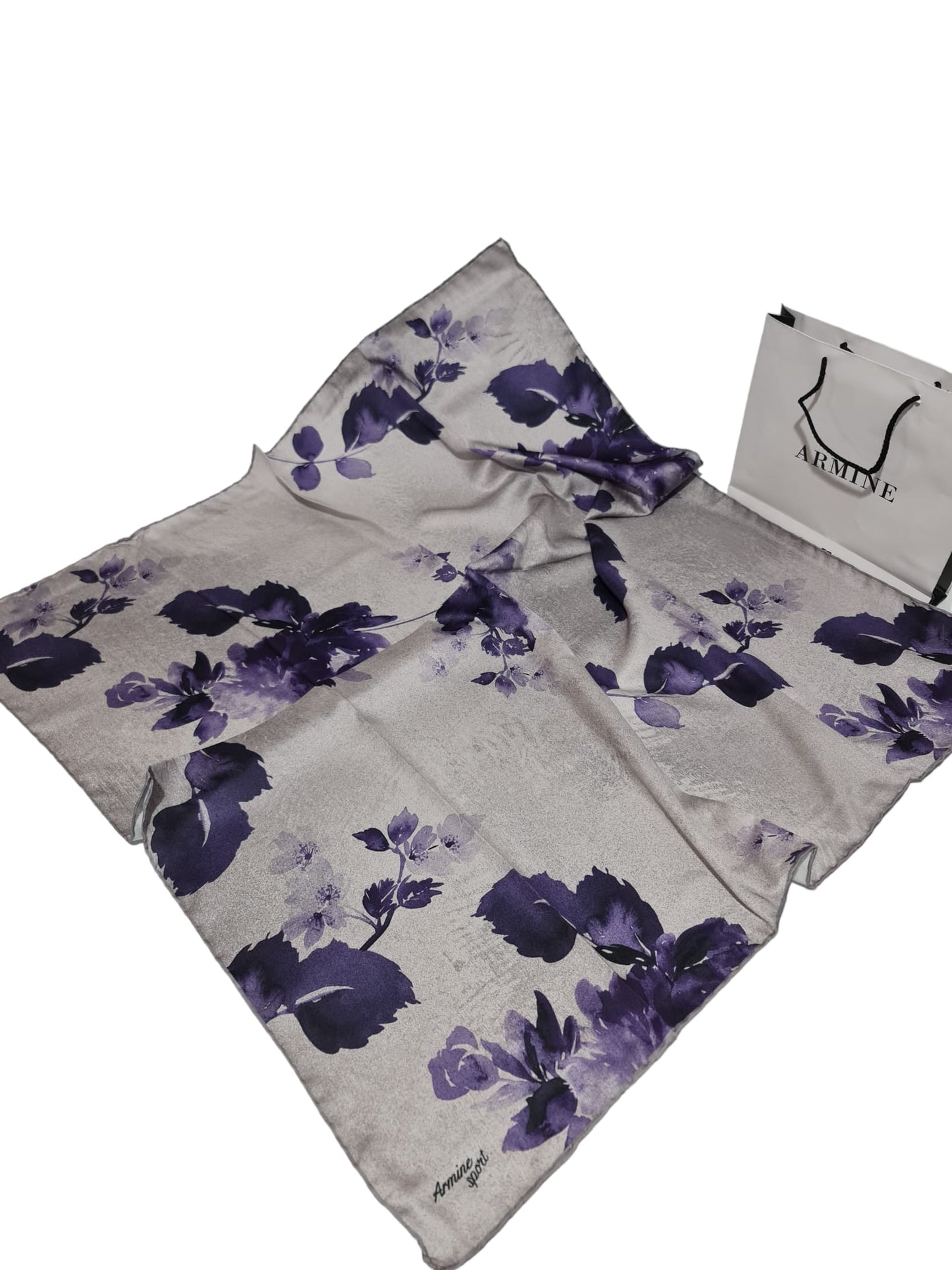 Armine Sport Twill Eşarp Gül Desen