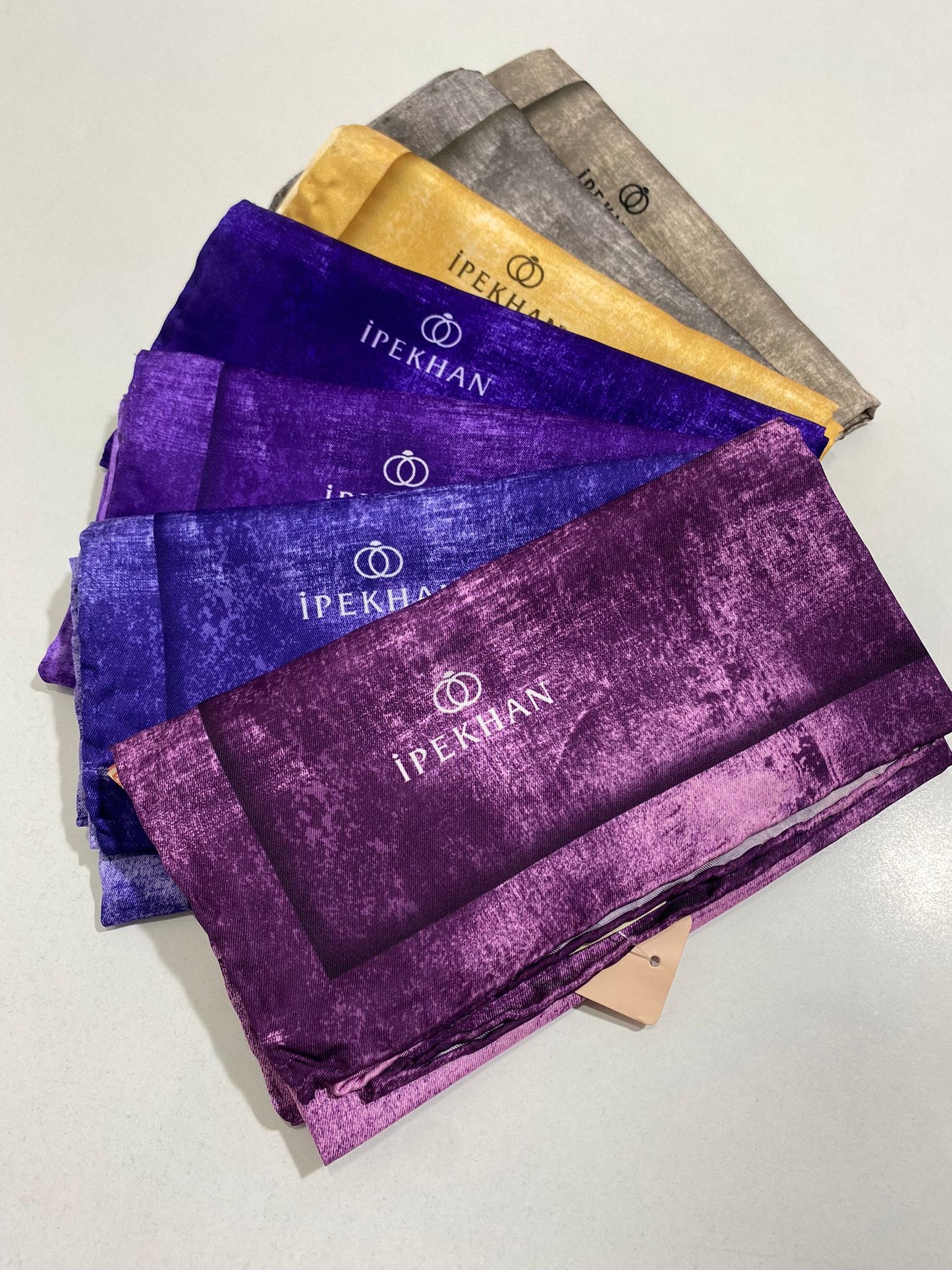 İpekhan Polyester Twill Eşarp Bulut Desen
