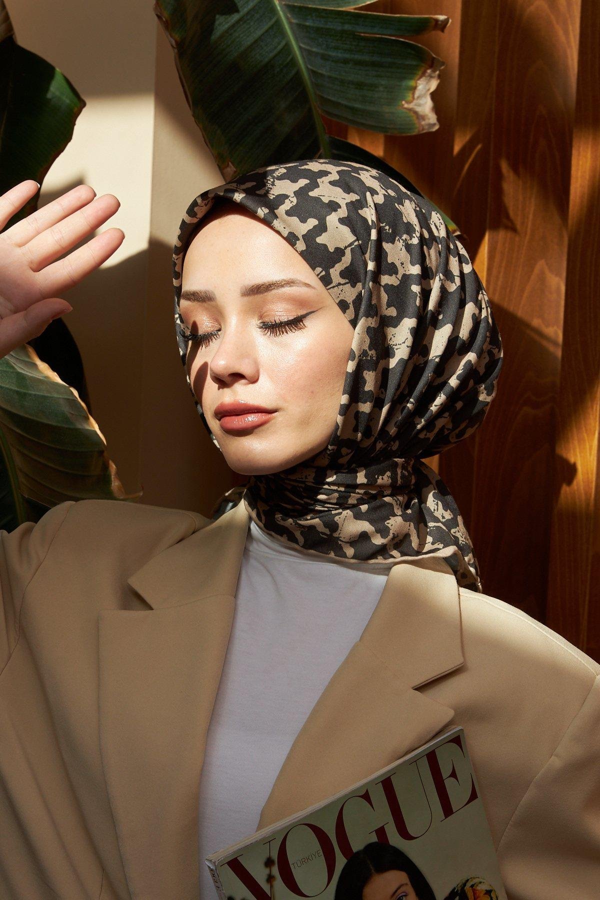 Aura Kazayağı Soft Pamuk Eşarp Vizon