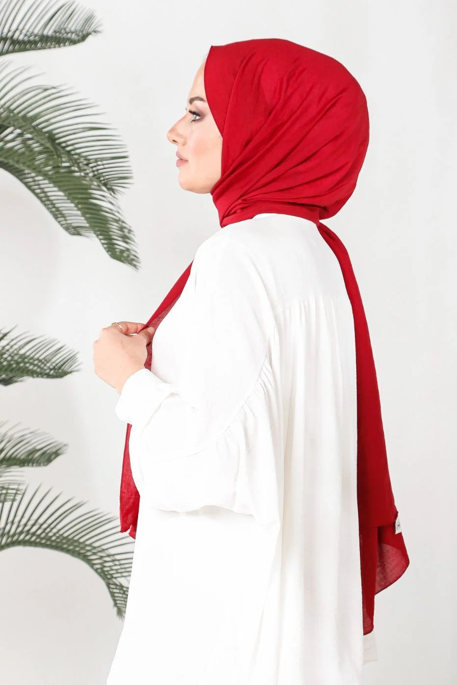 Harem Amor Organik %100 Pamuk Şal Açık Bordo