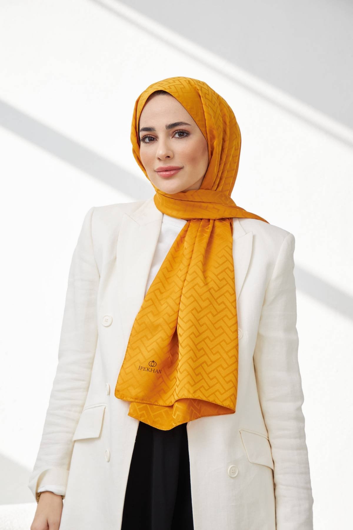 Lego Desen İpeksi Jakar Şal Taba