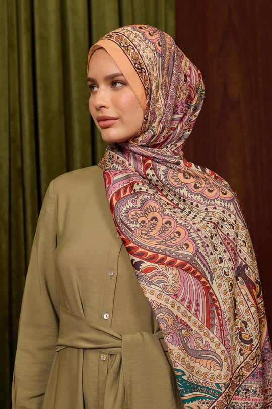 Marrakech Koleksiyon Soft Şal Somon Kırmızı