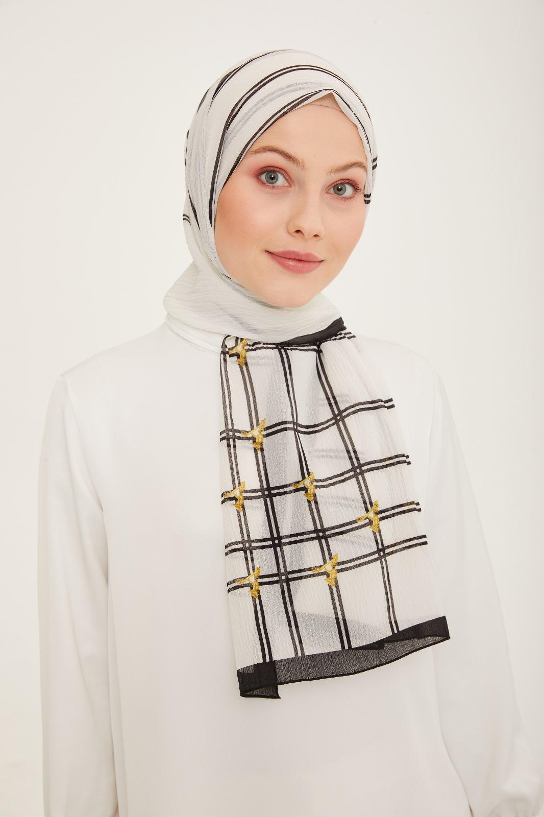 Armine Trend Esinti Şal Beyaz