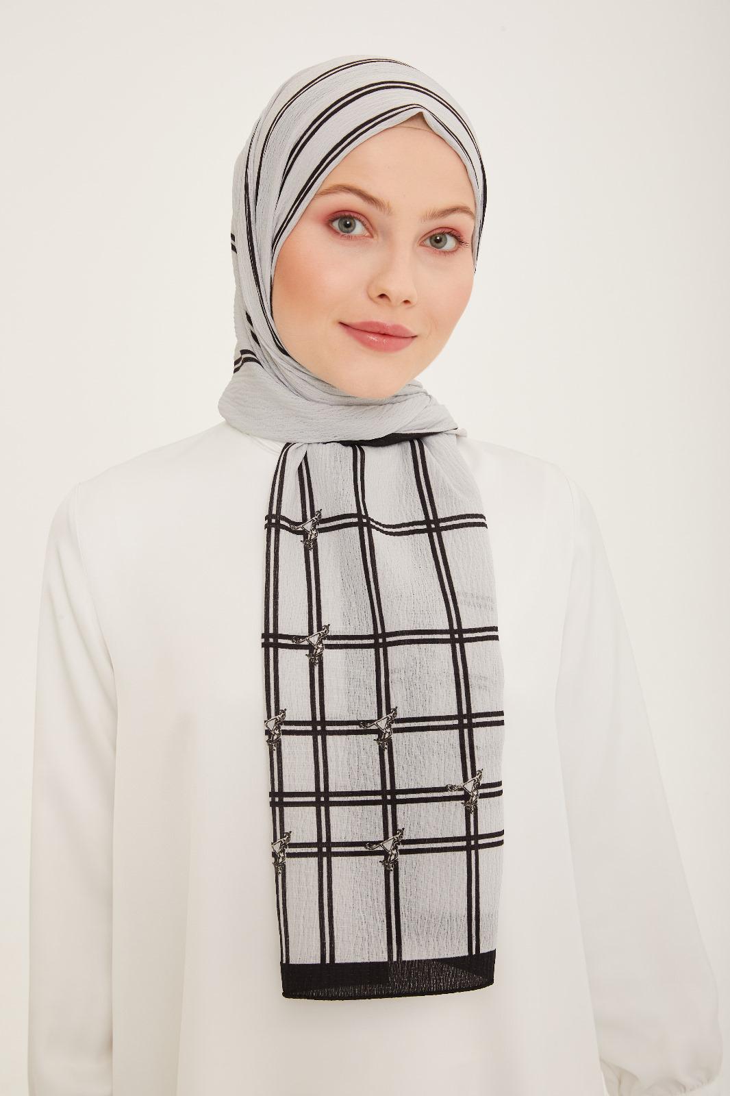 Armine Trend Esinti Şal Gri