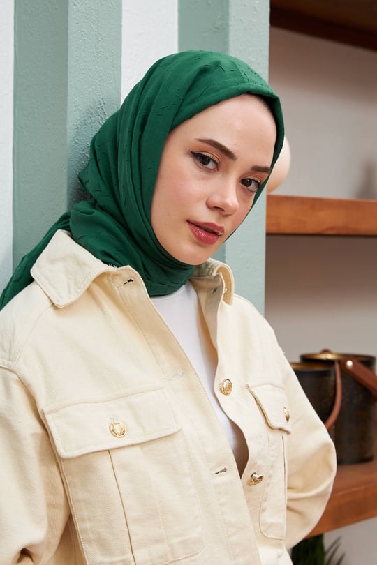 İpekhan Bambu Kraş Şal Çam Yeşili