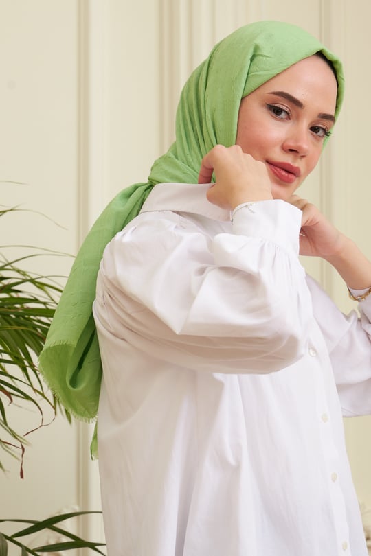 İpekhan Bambu Kraş Şal Cevizli Yeşil