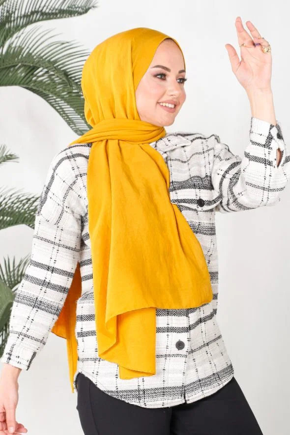 Harem Amor Organik %100 Pamuk Şal Safran